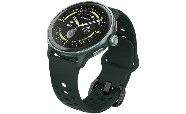 HiFuture VELA Smart Watch,1.43" AMOLED Display, Bluetooth 5.3, Powered by Dual Core Processor & Syntra AI, GPS Heartbeat & 100+ Sports Modes 5ATM Waterproof 36mm Smart Watch - Dark Green